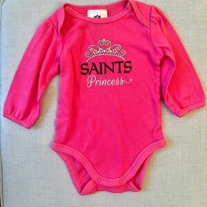NFL Pink Bodysuit New Orleans Saints Princess Design 3-6 months